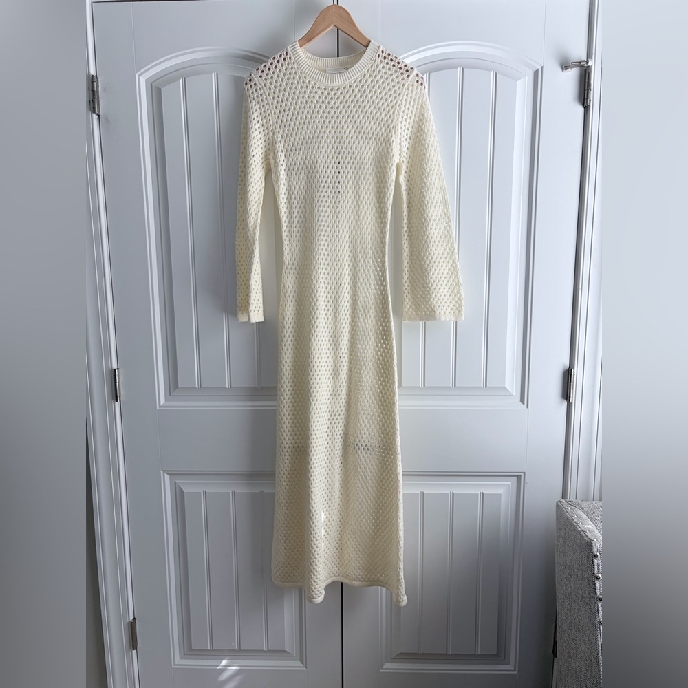Tuckernuck Hyacinth House Cream Knit Amanyara Maxi Dress Women's Sz XS No Lining